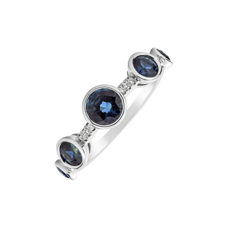 Diamond ring with Sapphire Galaxy of Passion