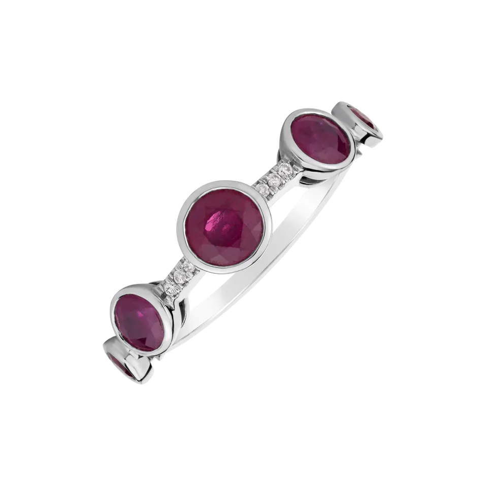 Diamond ring with Ruby Galaxy of Passion