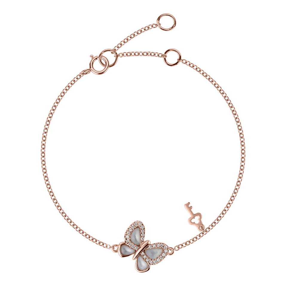 Diamond bracelet with Mother of Pearl Papillon Spell
