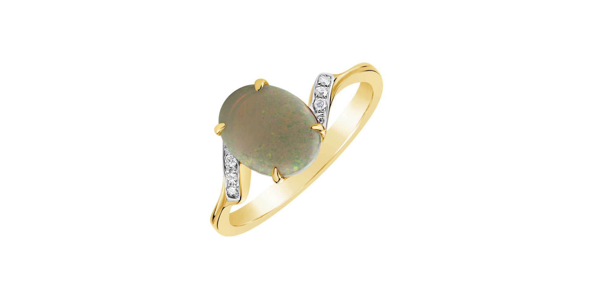 Diamond ring with Opal Anoushka