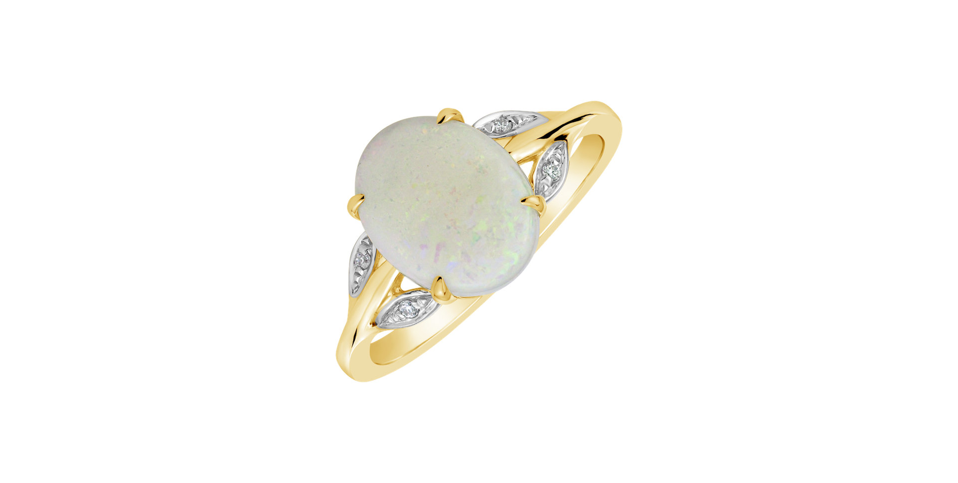 Diamond ring with Opal Maya Neptune