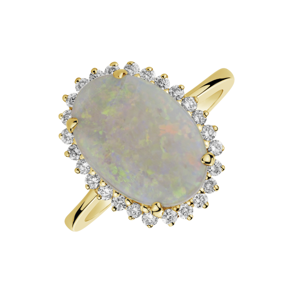 Diamond ring with Opal Gratitude