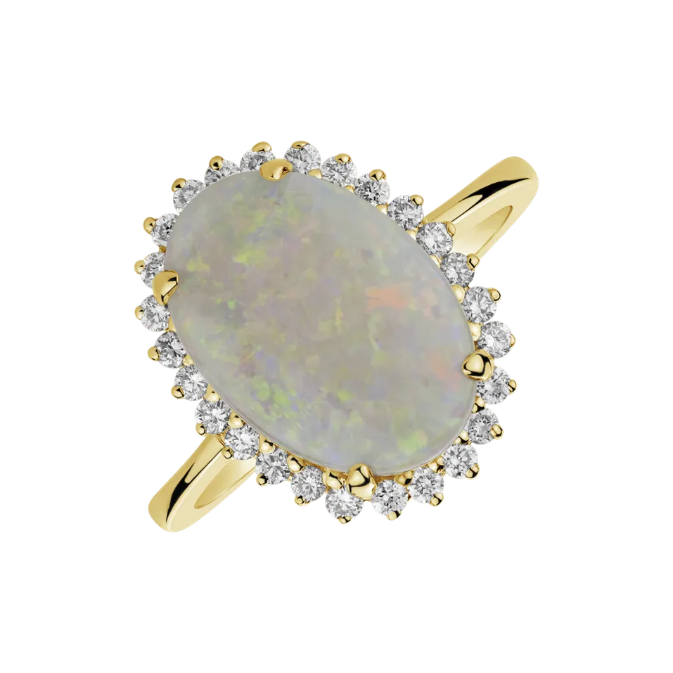 Diamond ring with Opal Gratitude