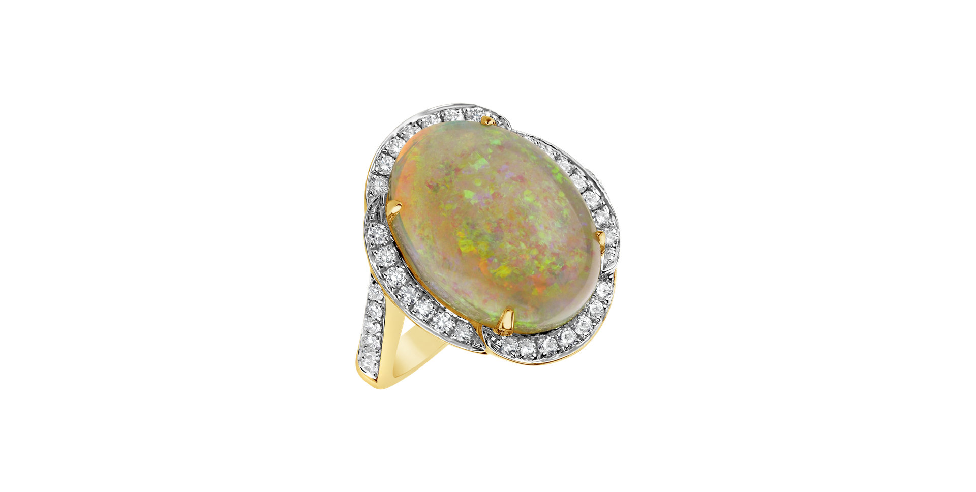 Diamond ring with Opal Divine