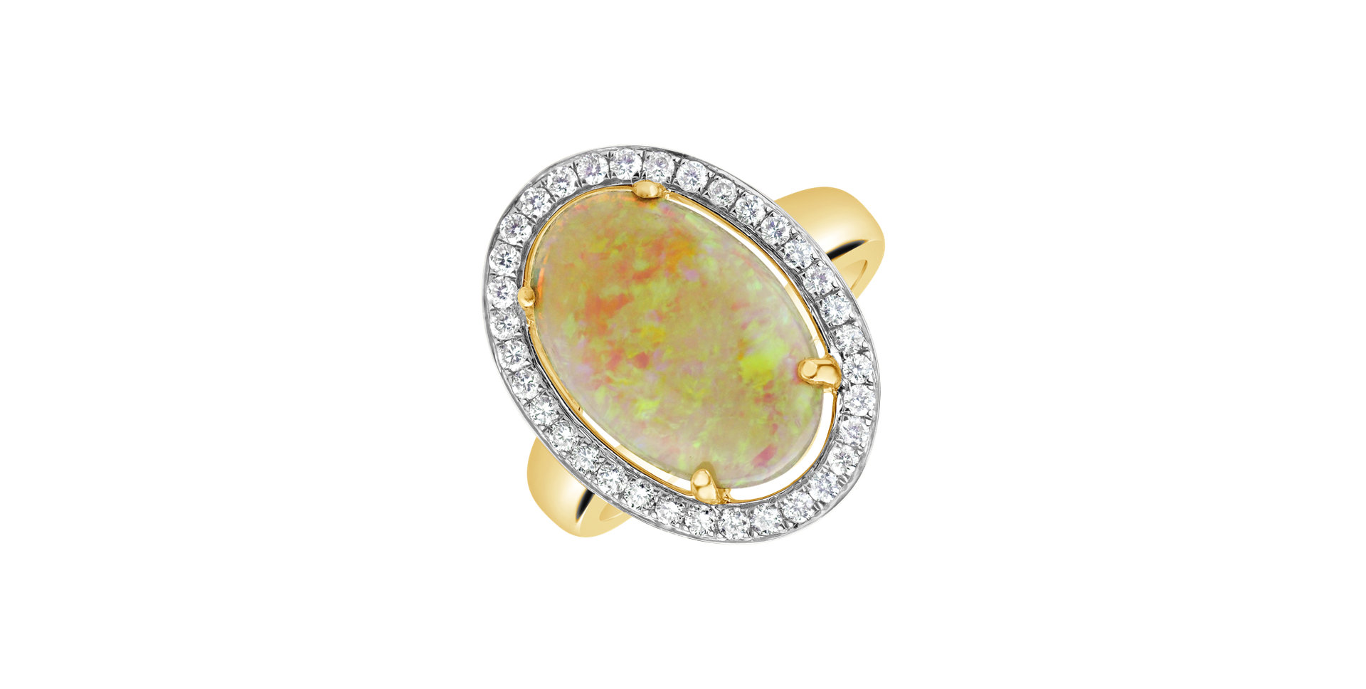 Diamond ring with Opal Mali
