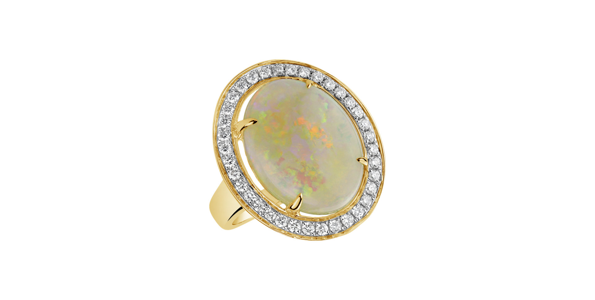 Diamond ring with Opal Leighton
