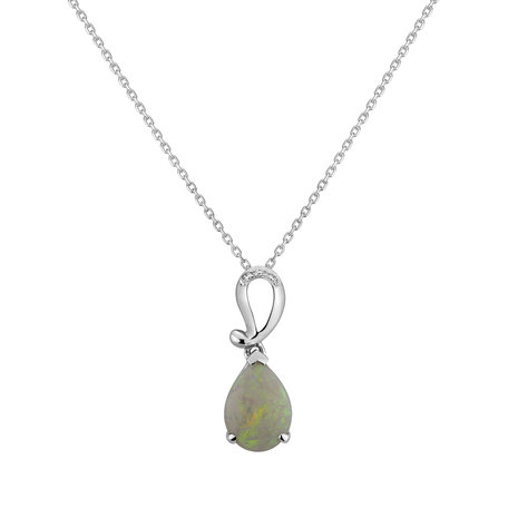 Diamond pendant with Opal Lushed Land