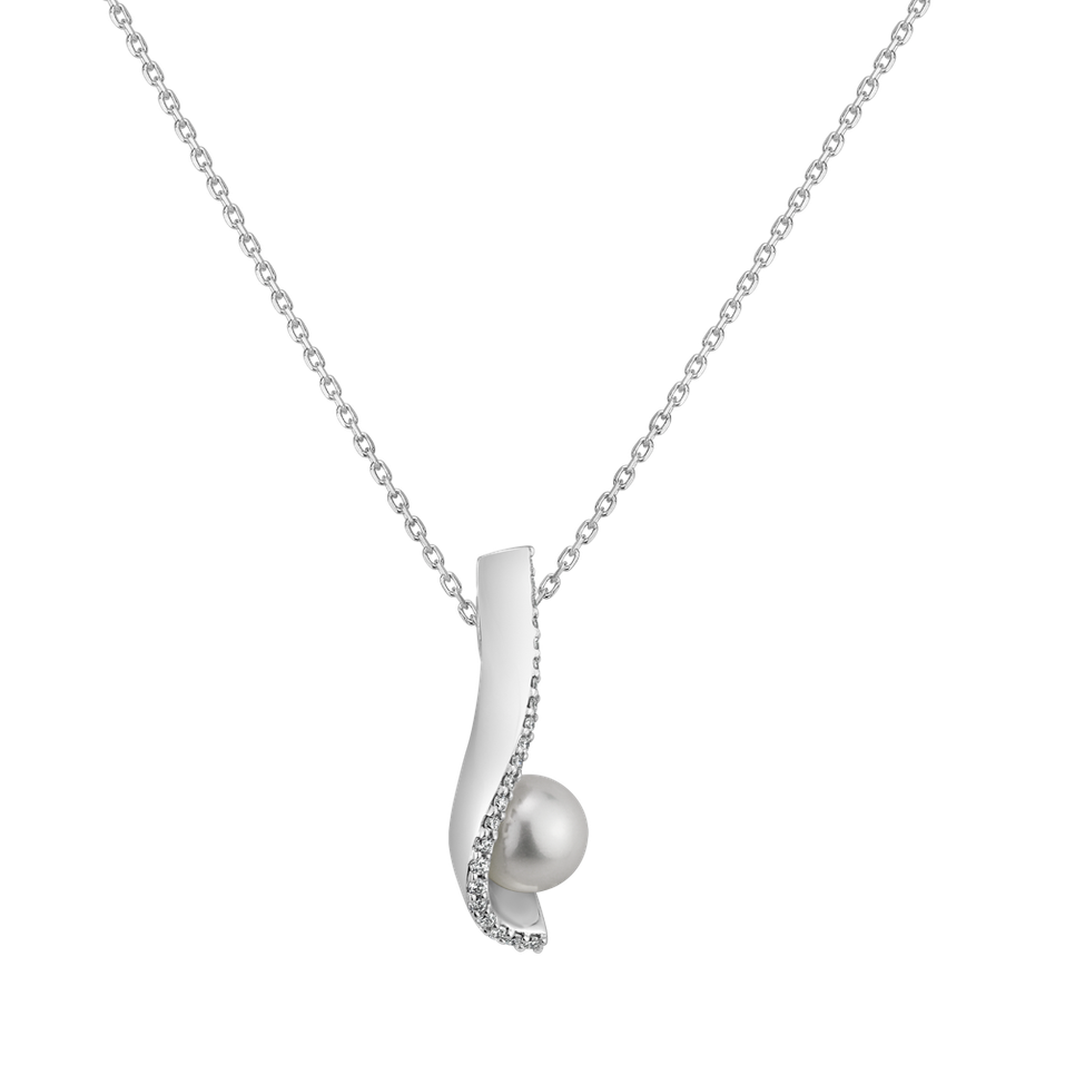 Diamond pendant with necklace and Pearl Lost Ocean