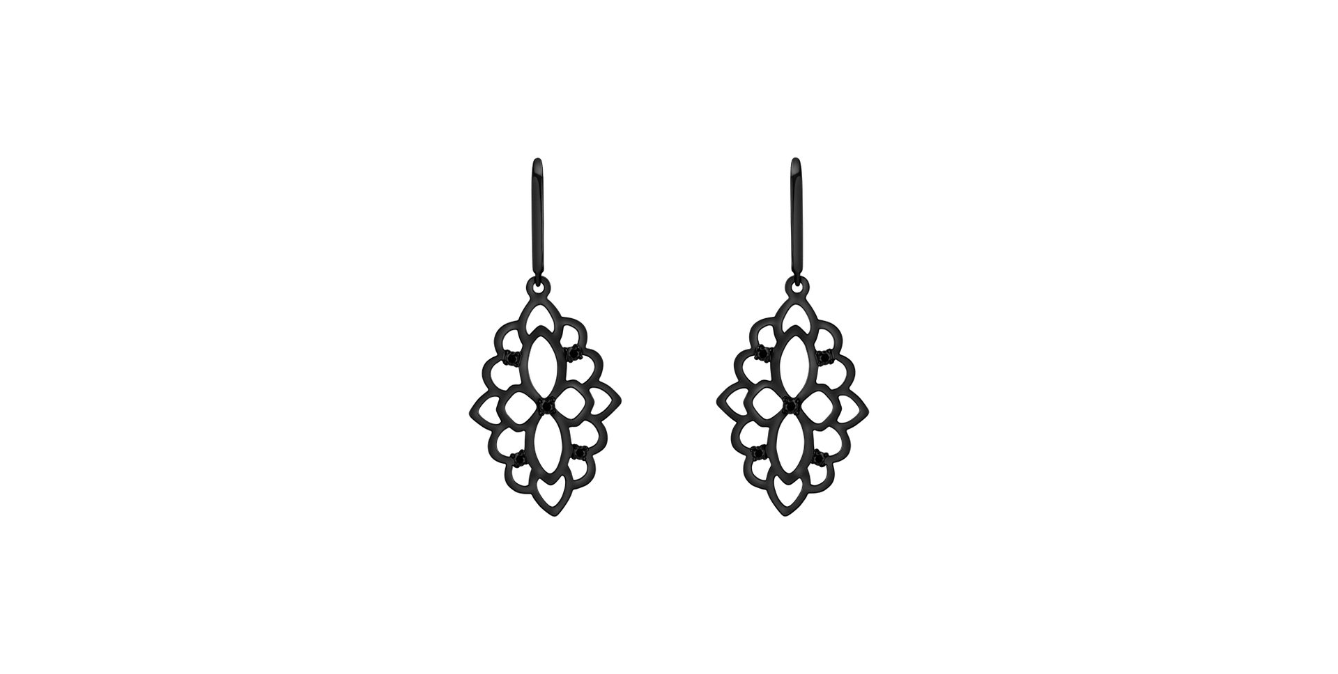 Earrings with black diamonds Folk Heritage