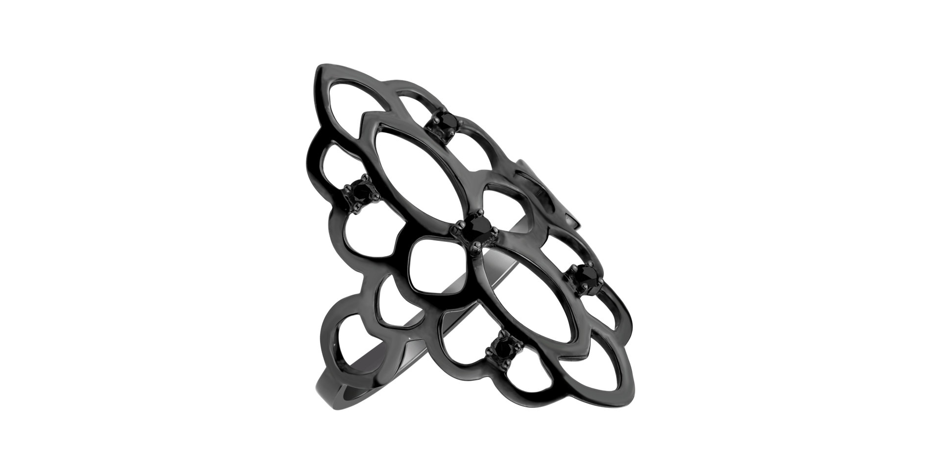 Ring with black diamonds Folk Heritage