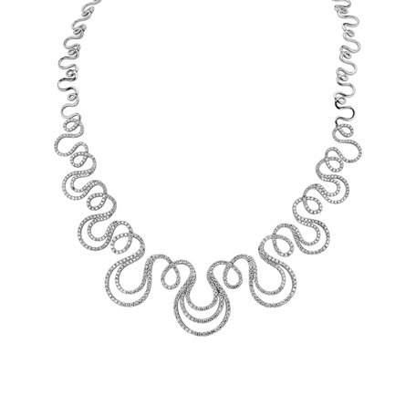 Diamond necklace waves of happiness