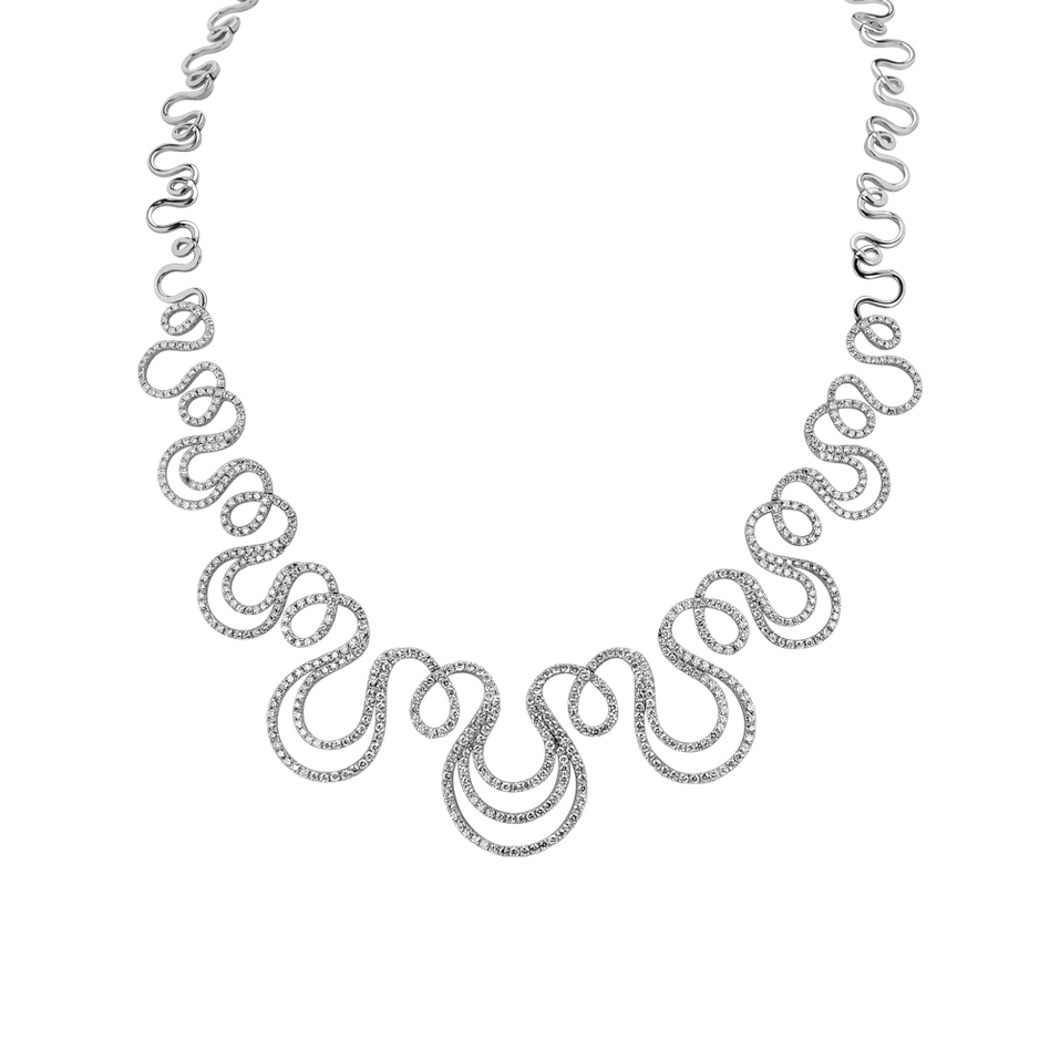 Diamond necklace waves of happiness