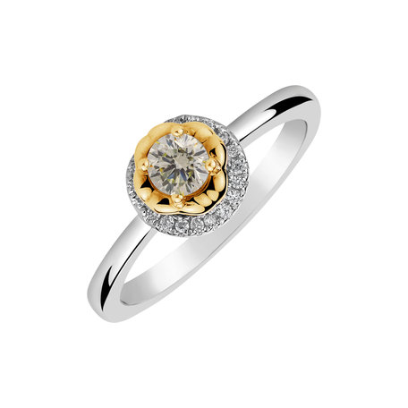 Ring with yellow and white diamonds Endless Sunshine