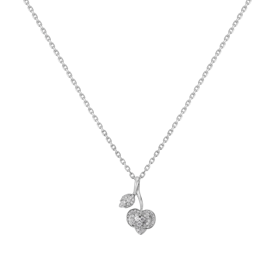 Diamond pendant Falling Leaf
