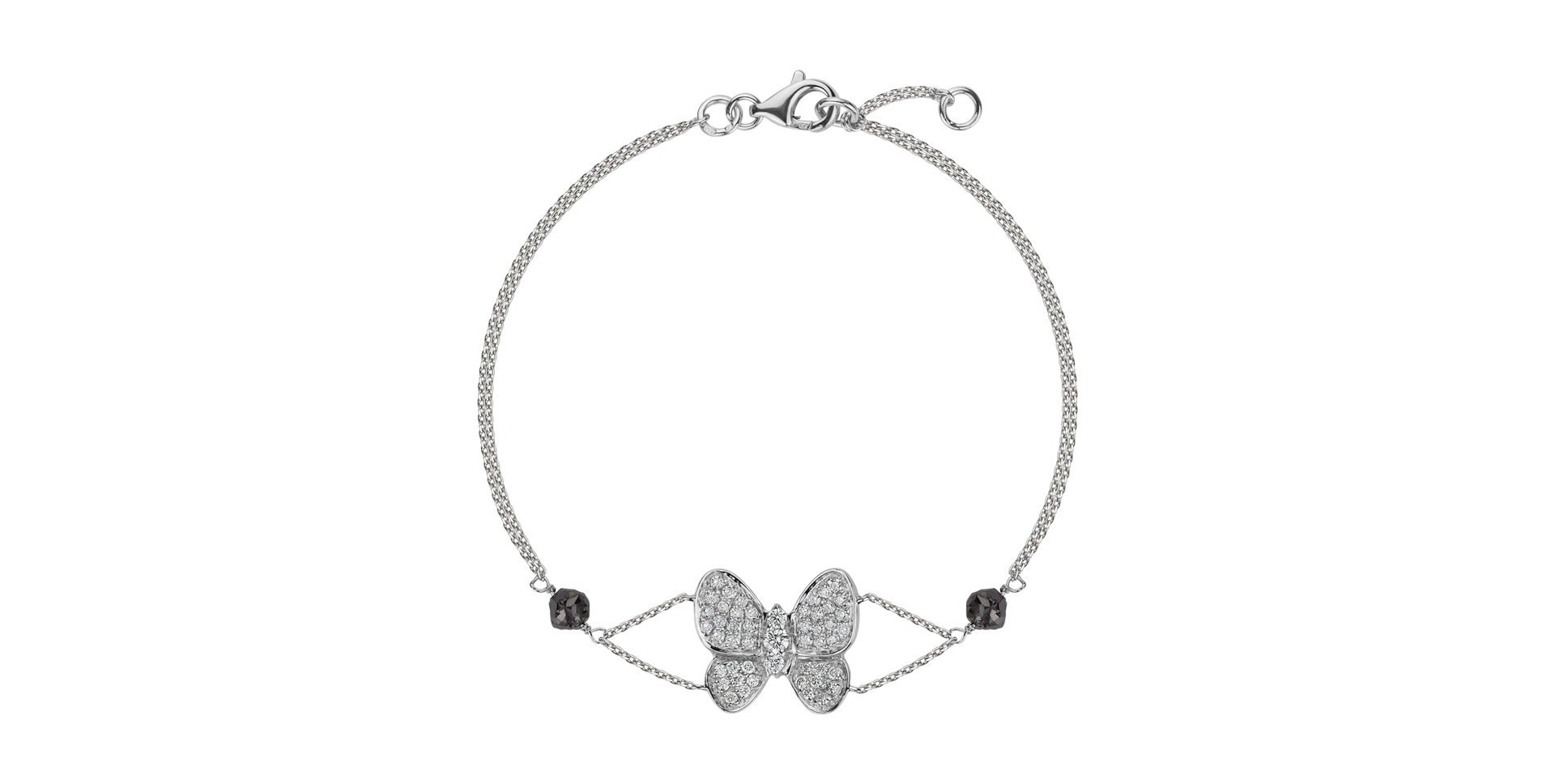 Bracelet with black and white diamonds Divine Butterfly