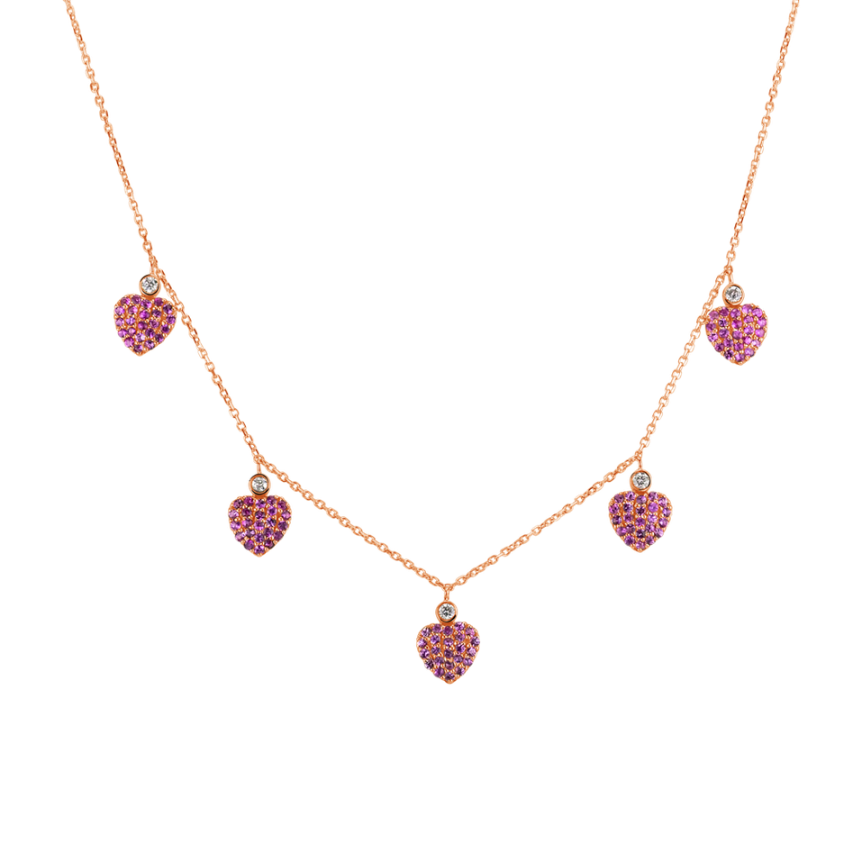 Diamond necklace with Sapphire Heart Symphony