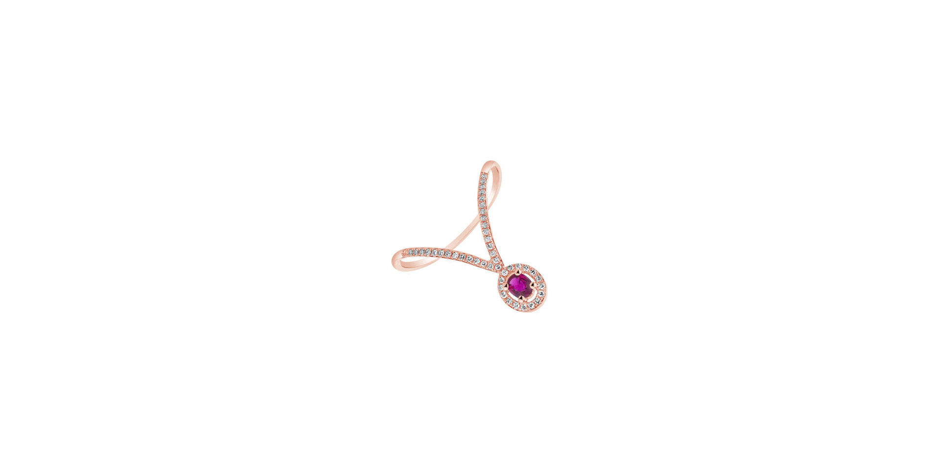 Diamond ring with Ruby Ruby Tear