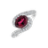 Diamond ring with Tourmalíne Red Galaxy2