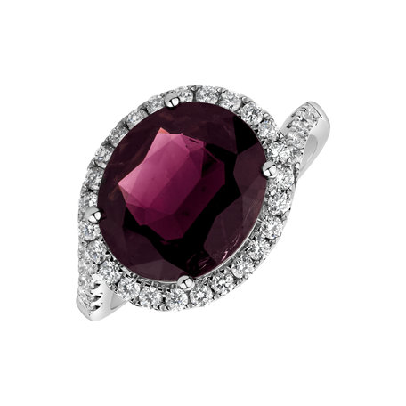 Diamond ring with Tourmalíne Red Darling