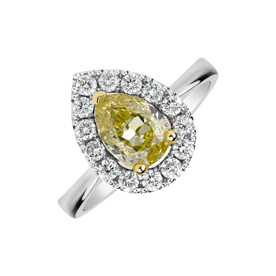 Ring with yellow diamonds and white diamonds Sahara Queen