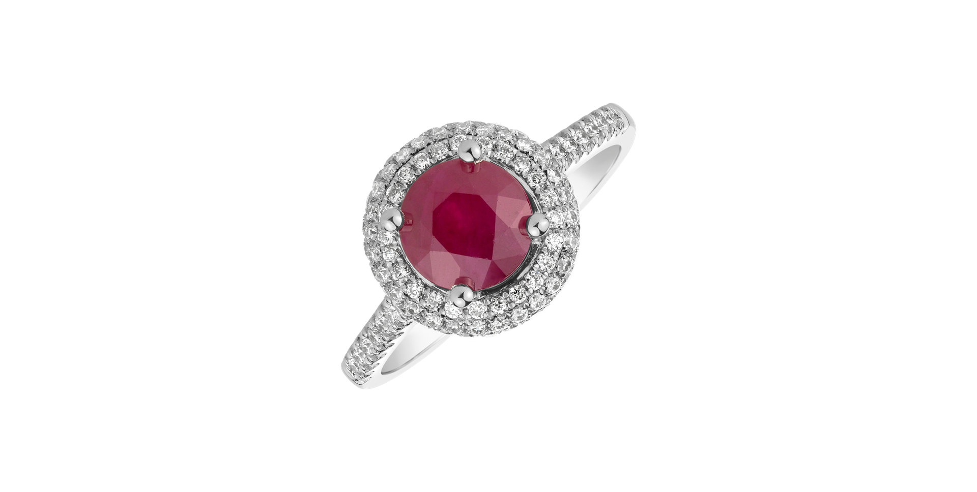 Diamond ring with Ruby Red Planet