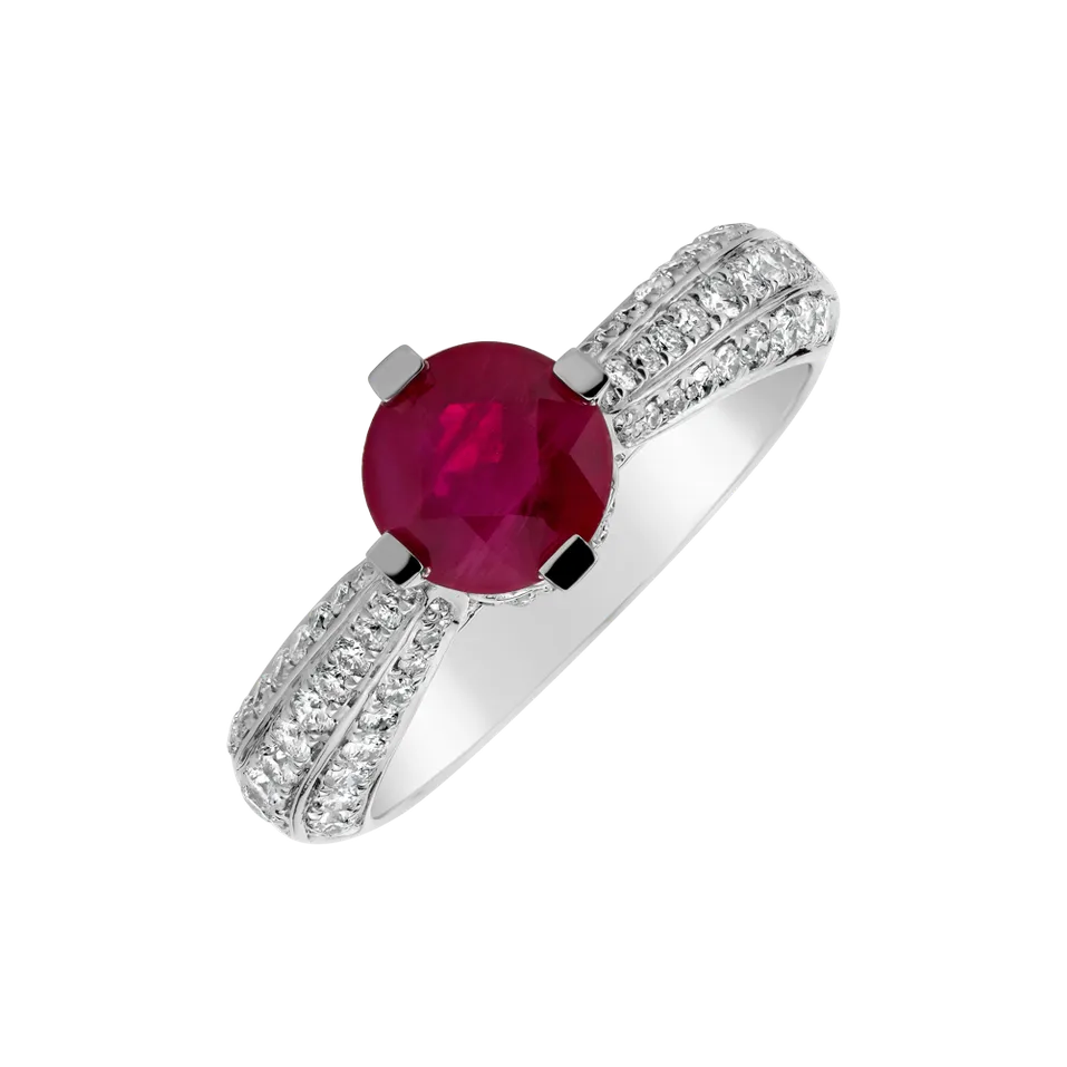 Diamond ring with Ruby Stone of  Love