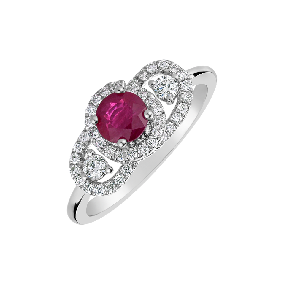 Diamond ring with Ruby Broadway Countess