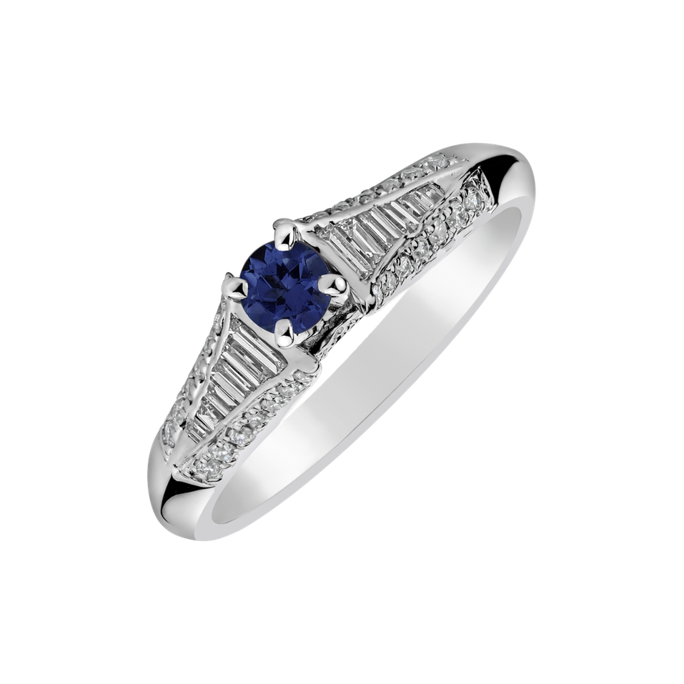Diamond ring with Sapphire In Love