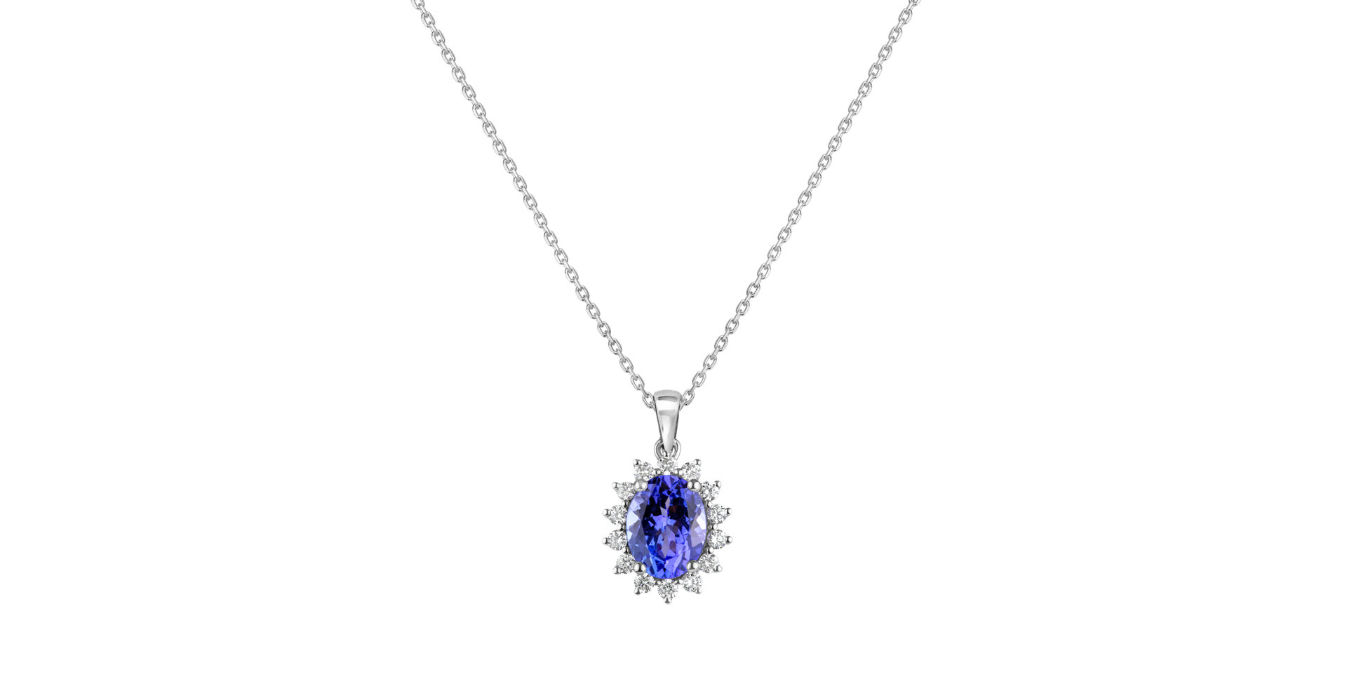 Diamond pendant with Tanzanite Princess Sparkle