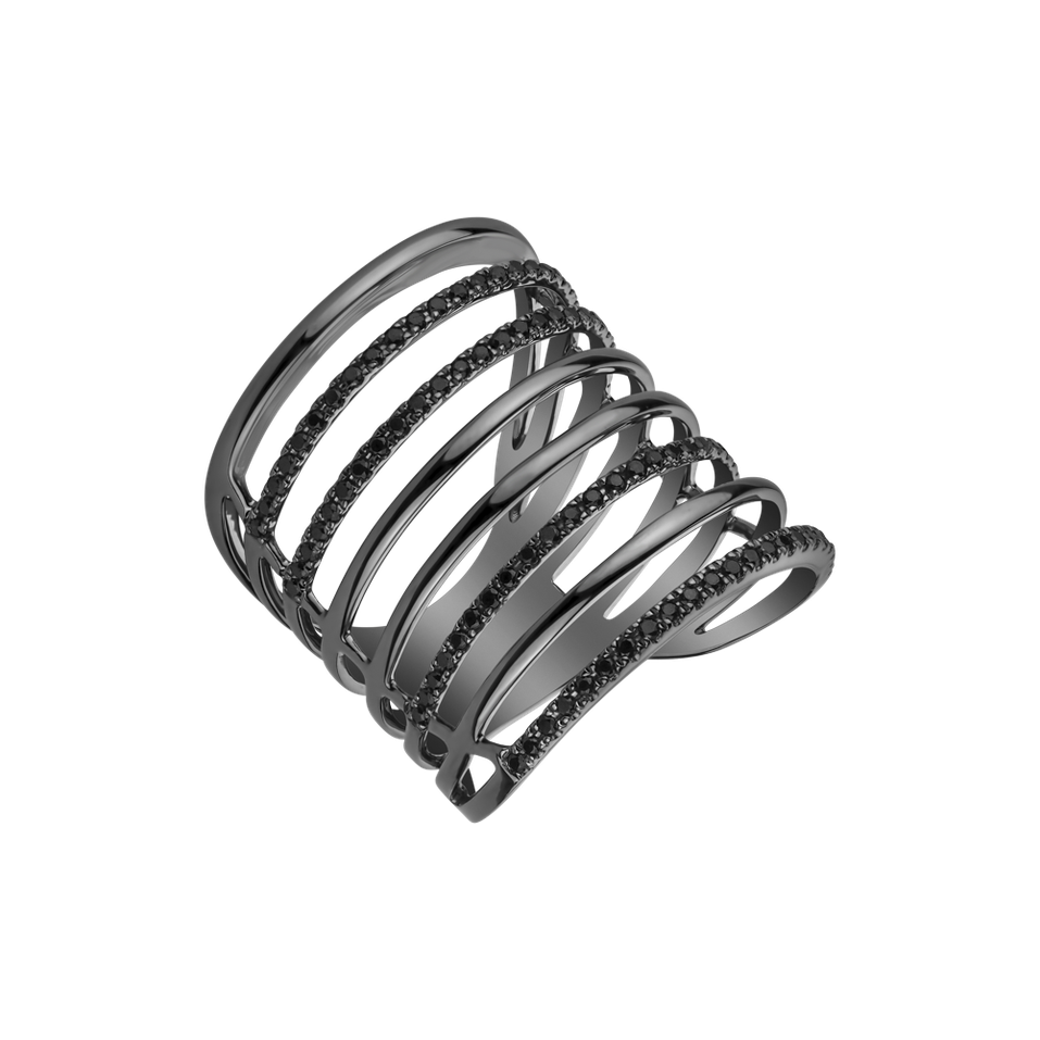 Ring with black diamonds Miracle Infinity