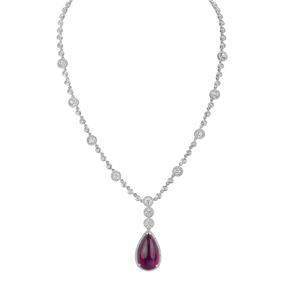 Diamond necklace with Topaz Royal Tear
