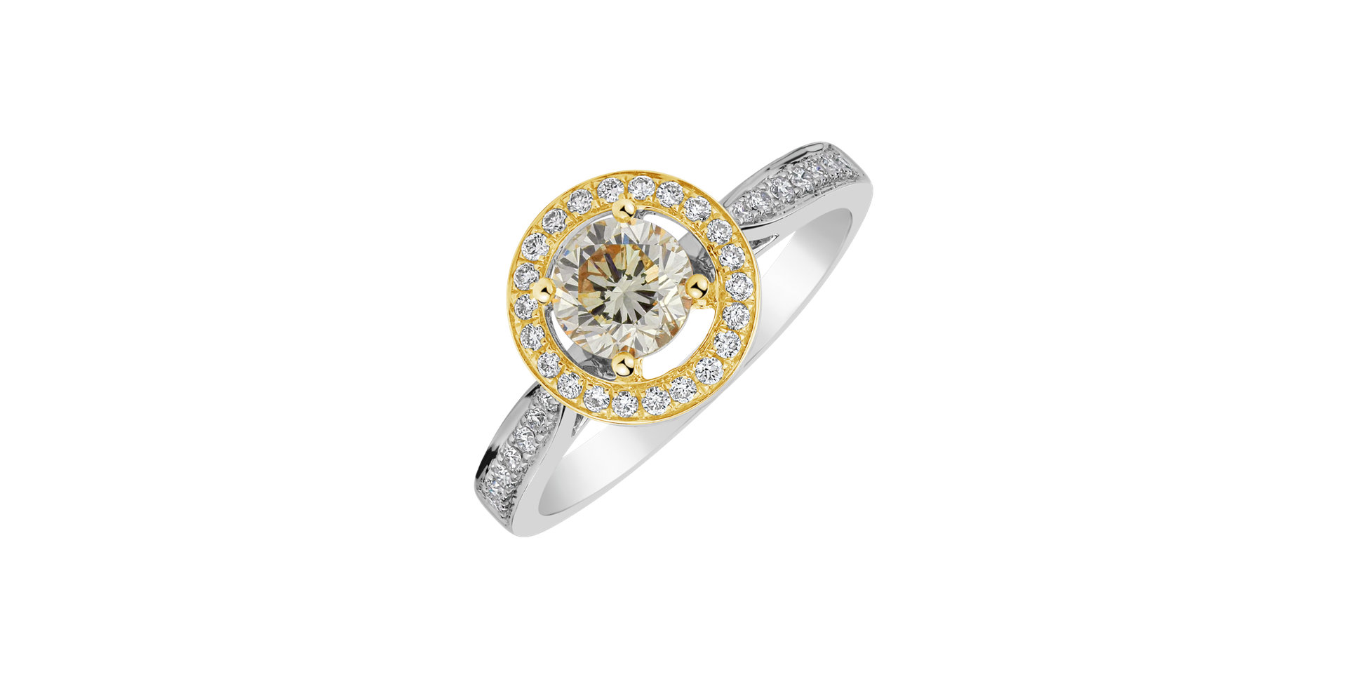 Ring with yellow and white diamonds Liuxury Rays