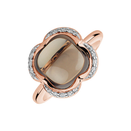 Diamond ring with Quartz Miracle Opera