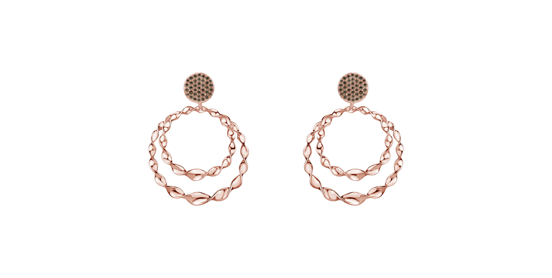 Earrings with brown diamonds Arabic Treasure