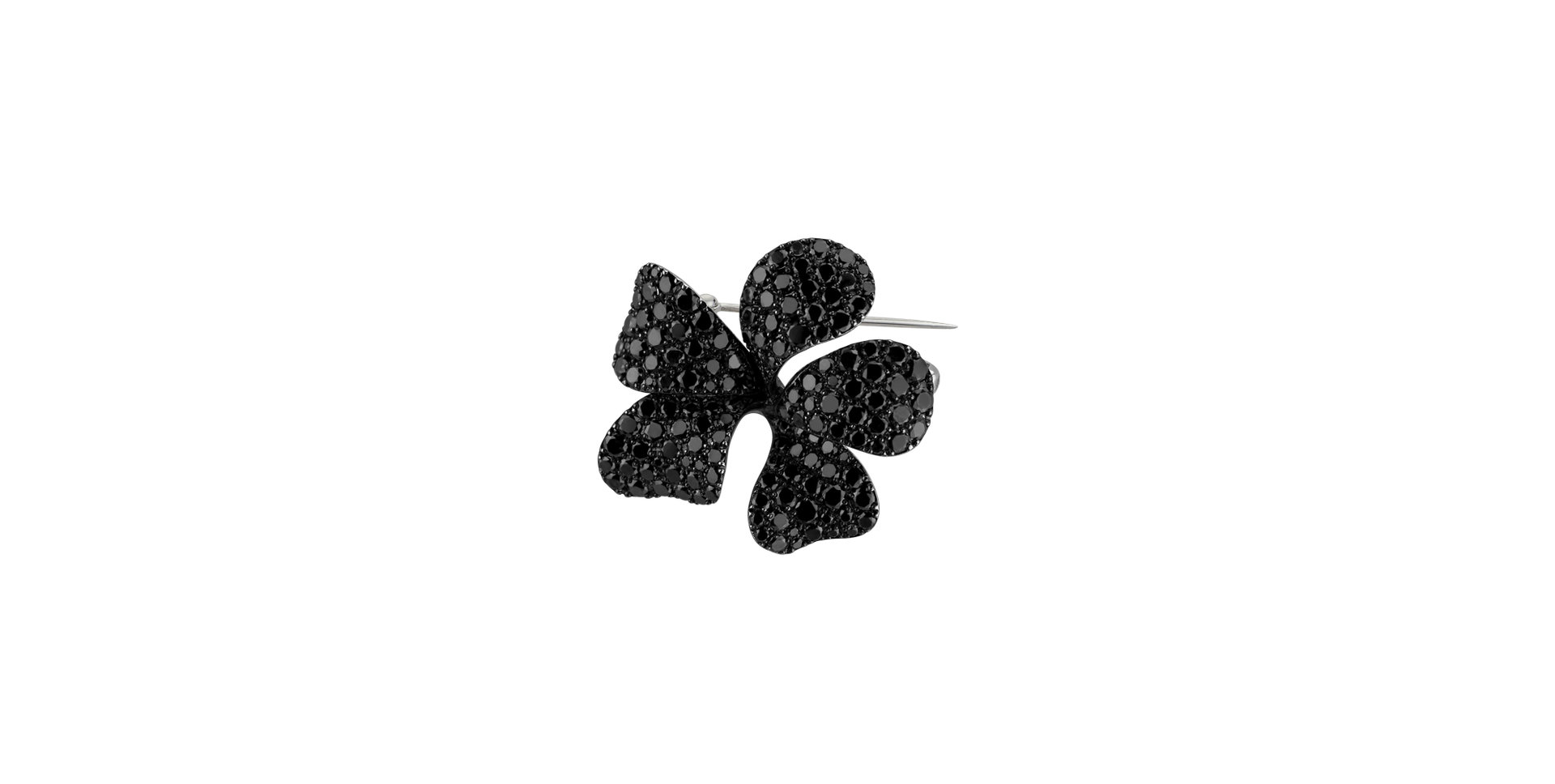 Brooch with black diamonds Floral Sin