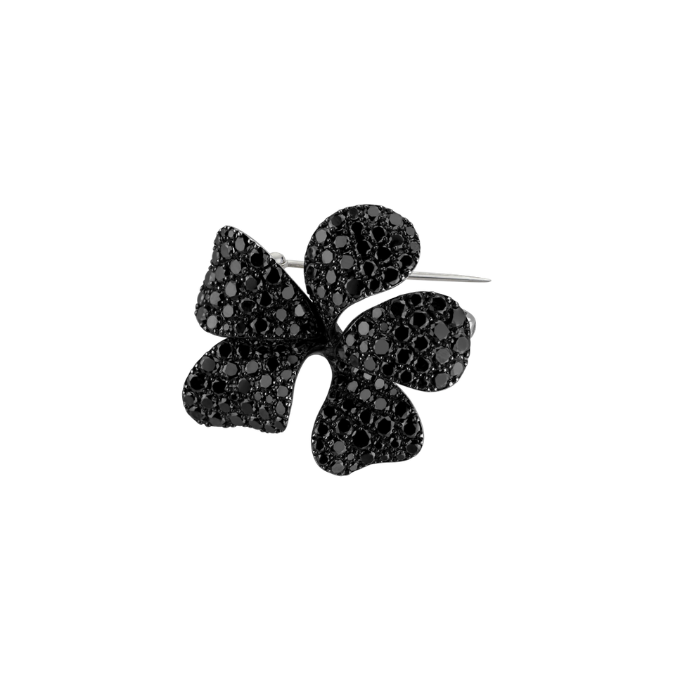 Brooch with black diamonds Floral Sin