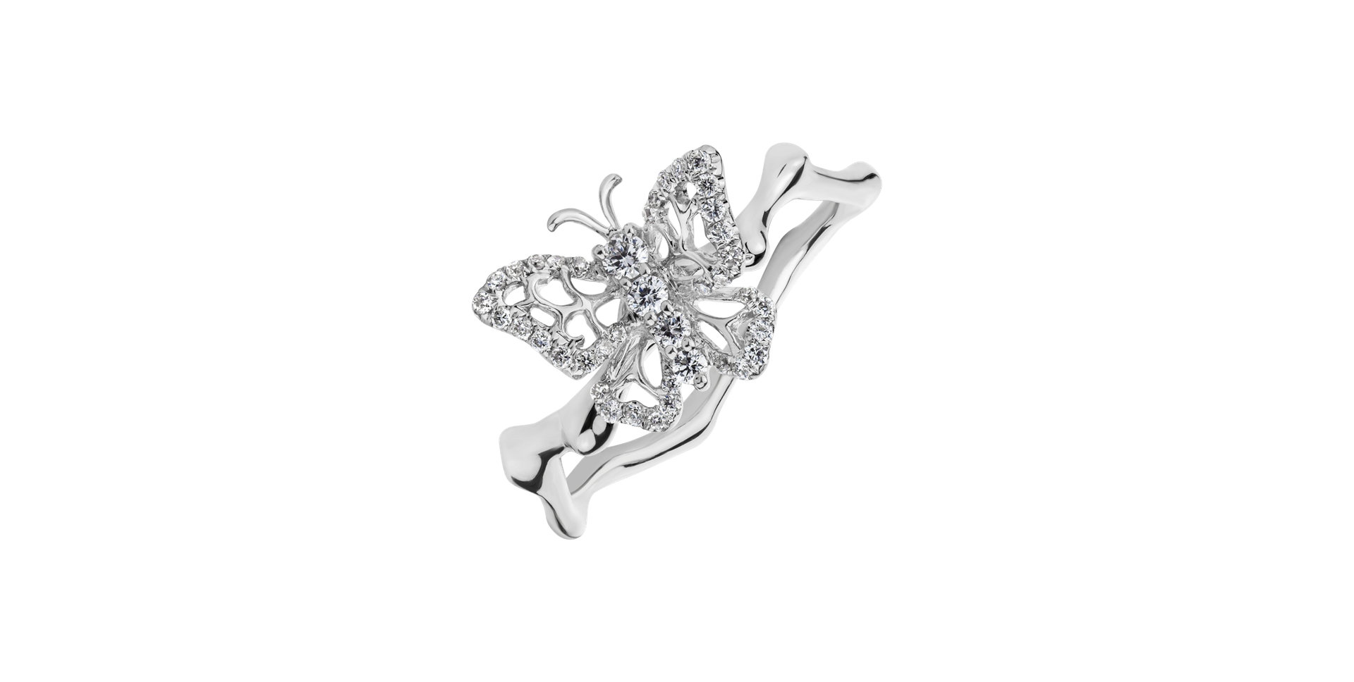 Diamond ring Twisted Wings