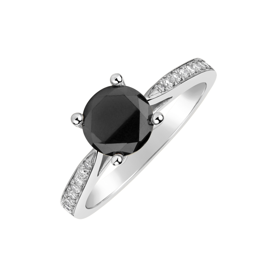 Ring with black and white diamonds Sin Secret