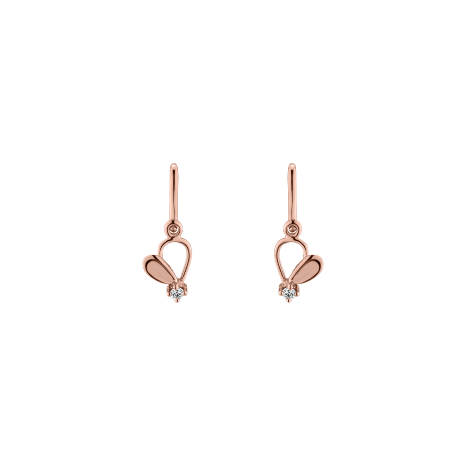 Children's diamond earrings Sommerfugl
