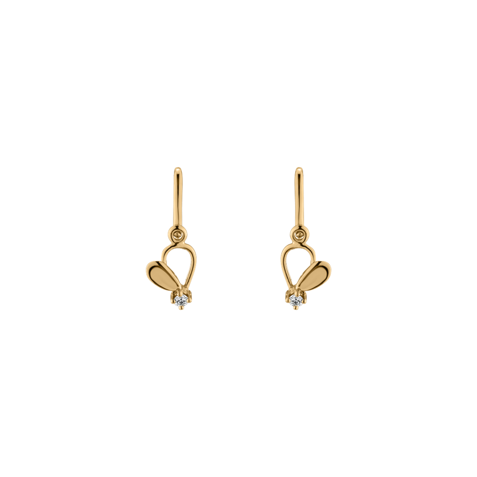 Children's diamond earrings Sommerfugl