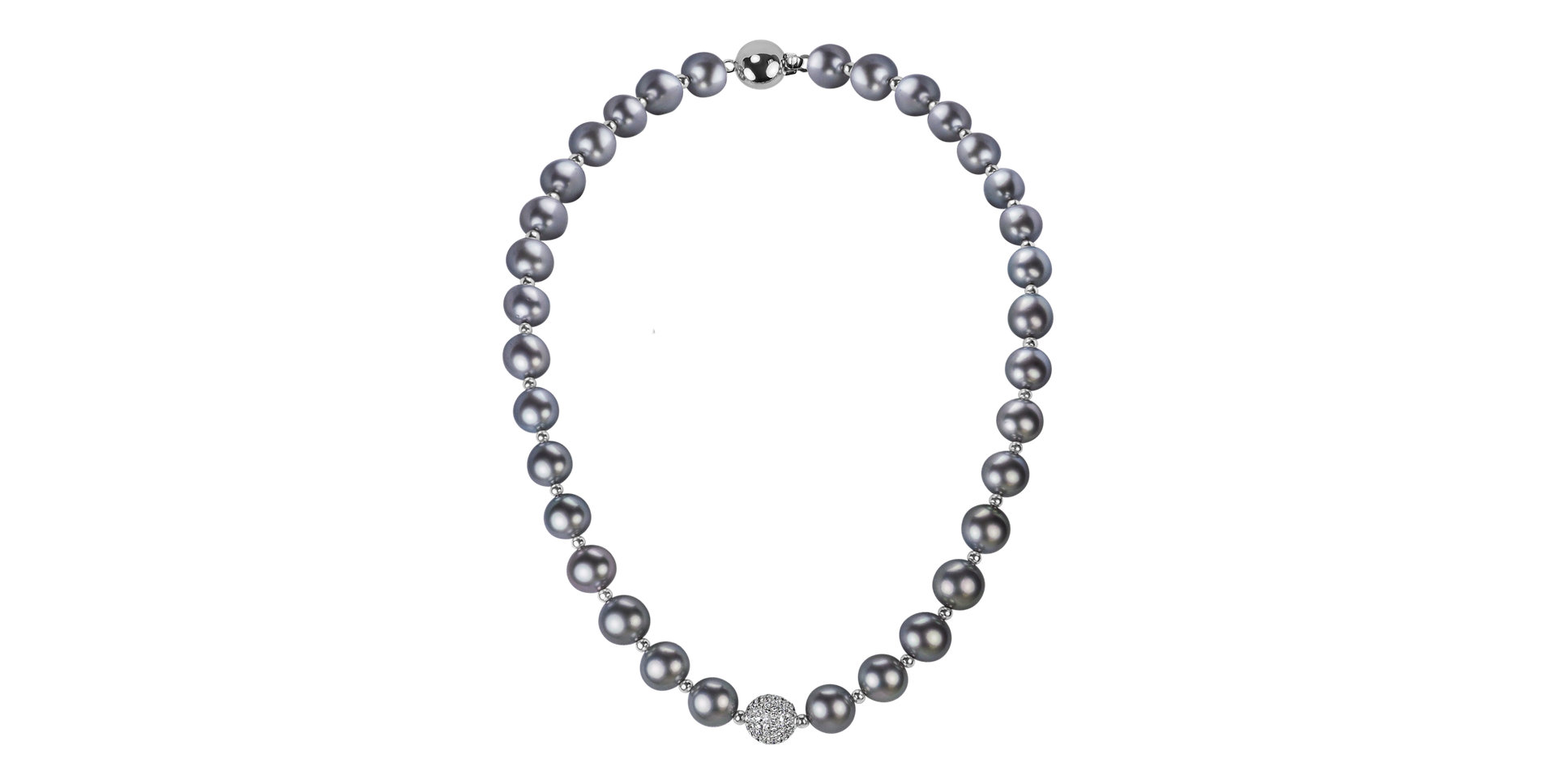Diamond necklace with Pearl Charming Poetic