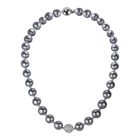 Diamond necklace with Pearl Charming Poetic