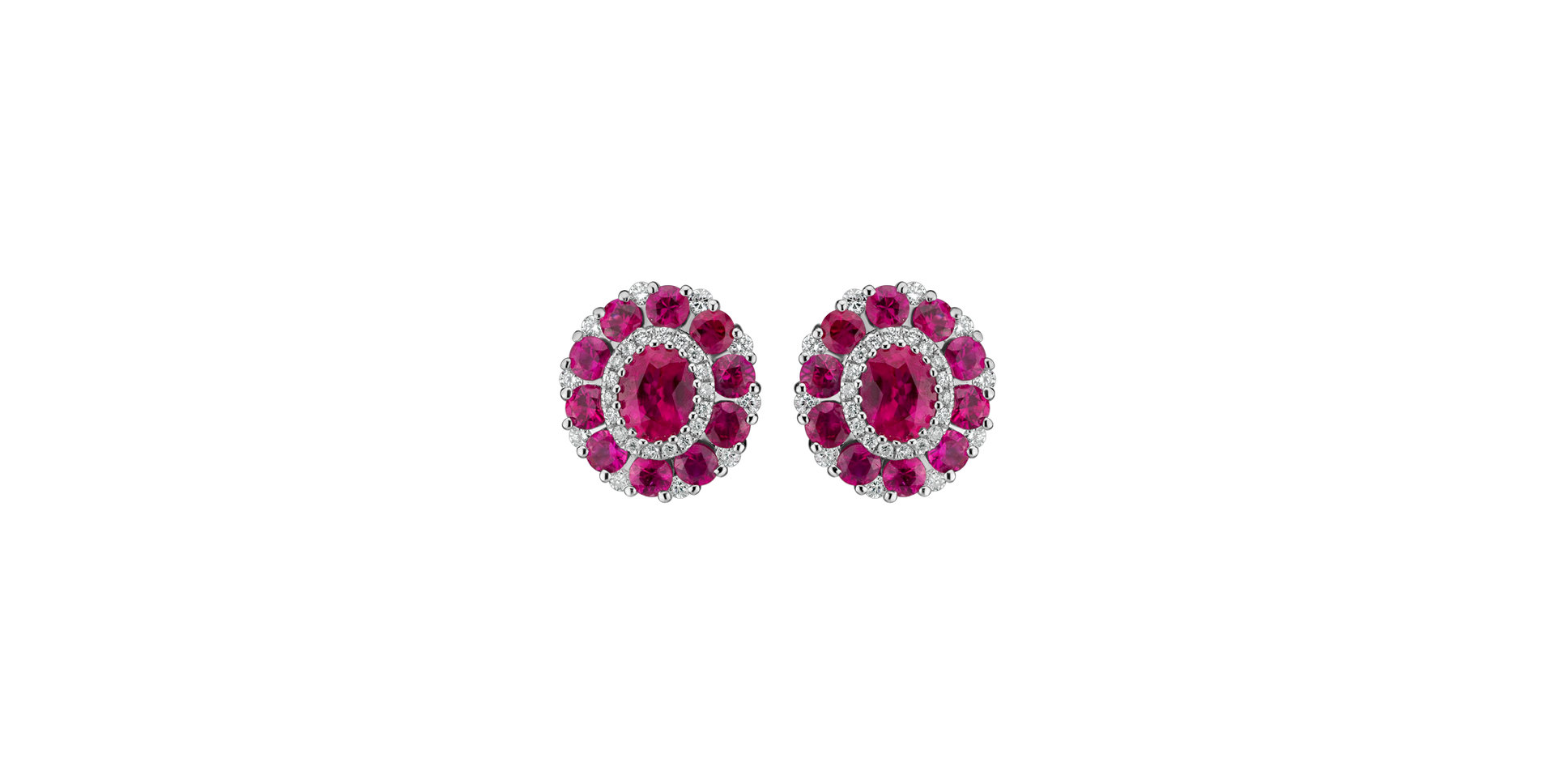 Diamond earrings and Ruby Lovely Twist