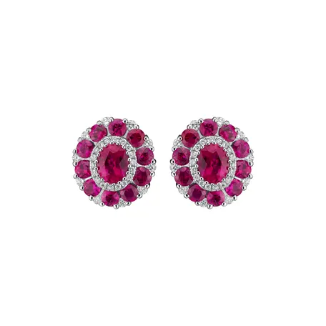 Diamond earrings and Ruby Lovely Twist
