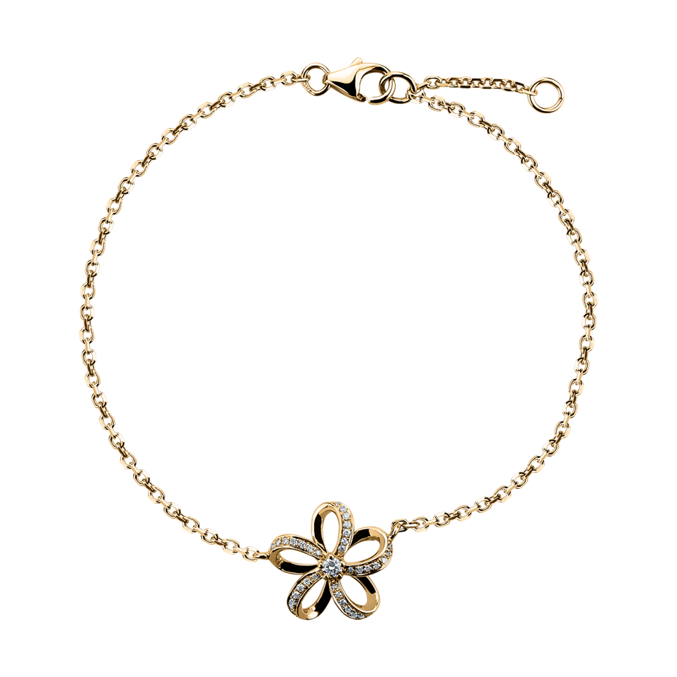 Bracelet with diamonds Minimalist Flower