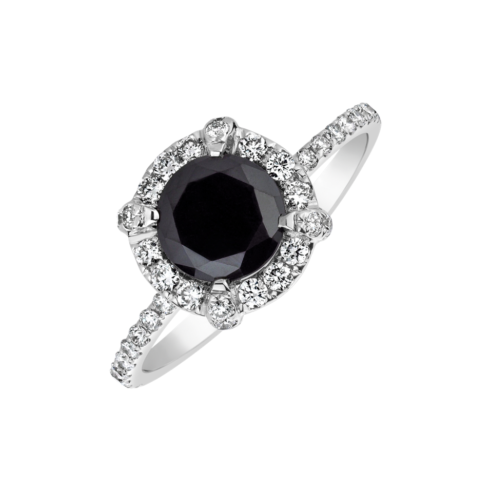 Ring with black and white diamonds Moniqua