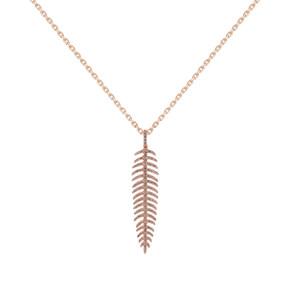 Pendant with brown diamonds Amazing Feather