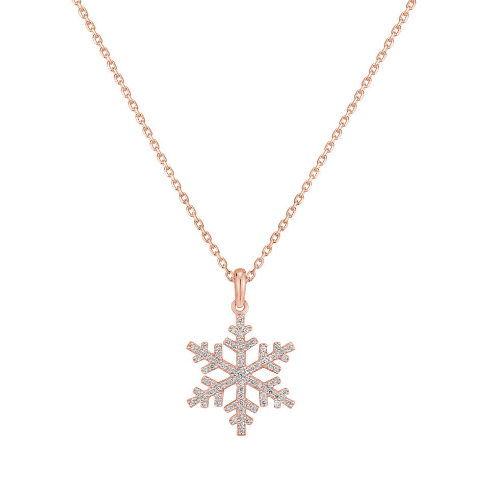 Diamond pendant Pink Snowflake