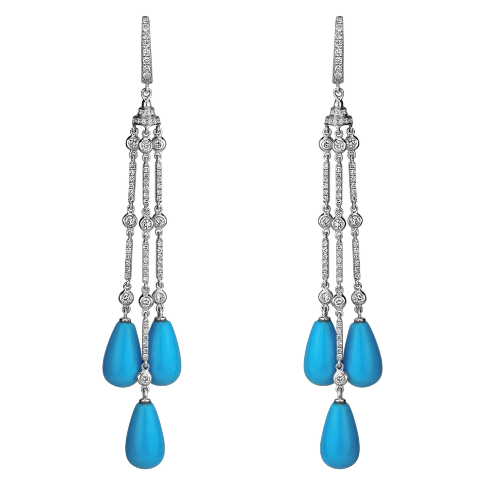 Diamond earrings and Turquoise Ryu