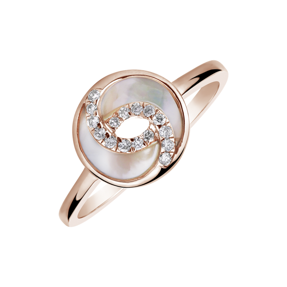 Diamond ring with Mother of Pearl Cupid World